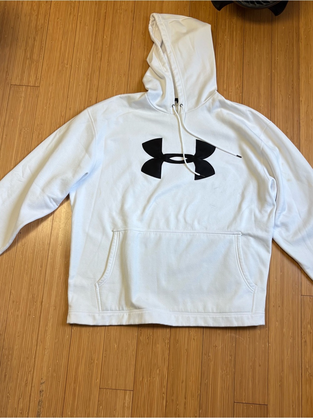 Under Armour White Hoodie with Black Logo Tag